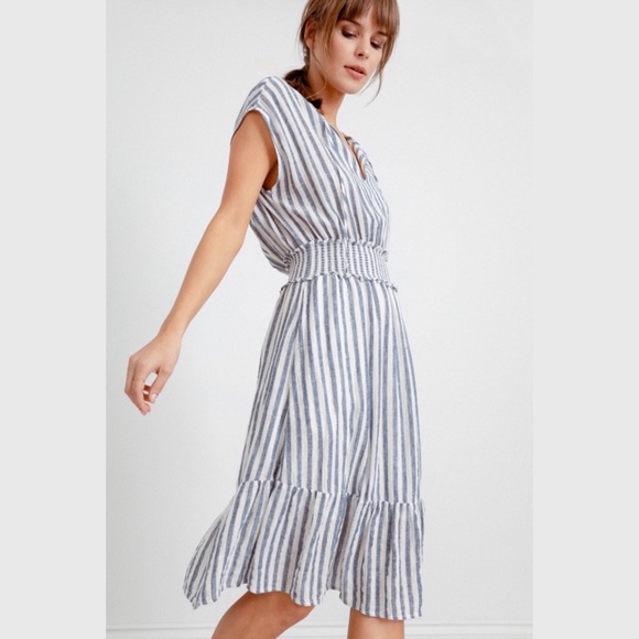 rails blue and white striped dress